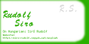 rudolf siro business card