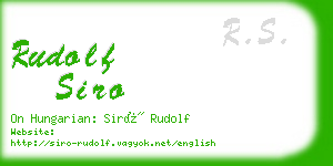 rudolf siro business card